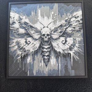 cadre papillon gothique tête de mort imprimé en 3D