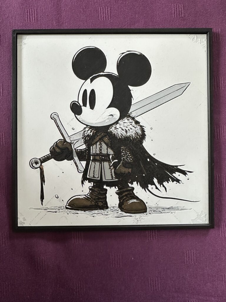 Tableau encadré Mickey version guerrier fantasy
