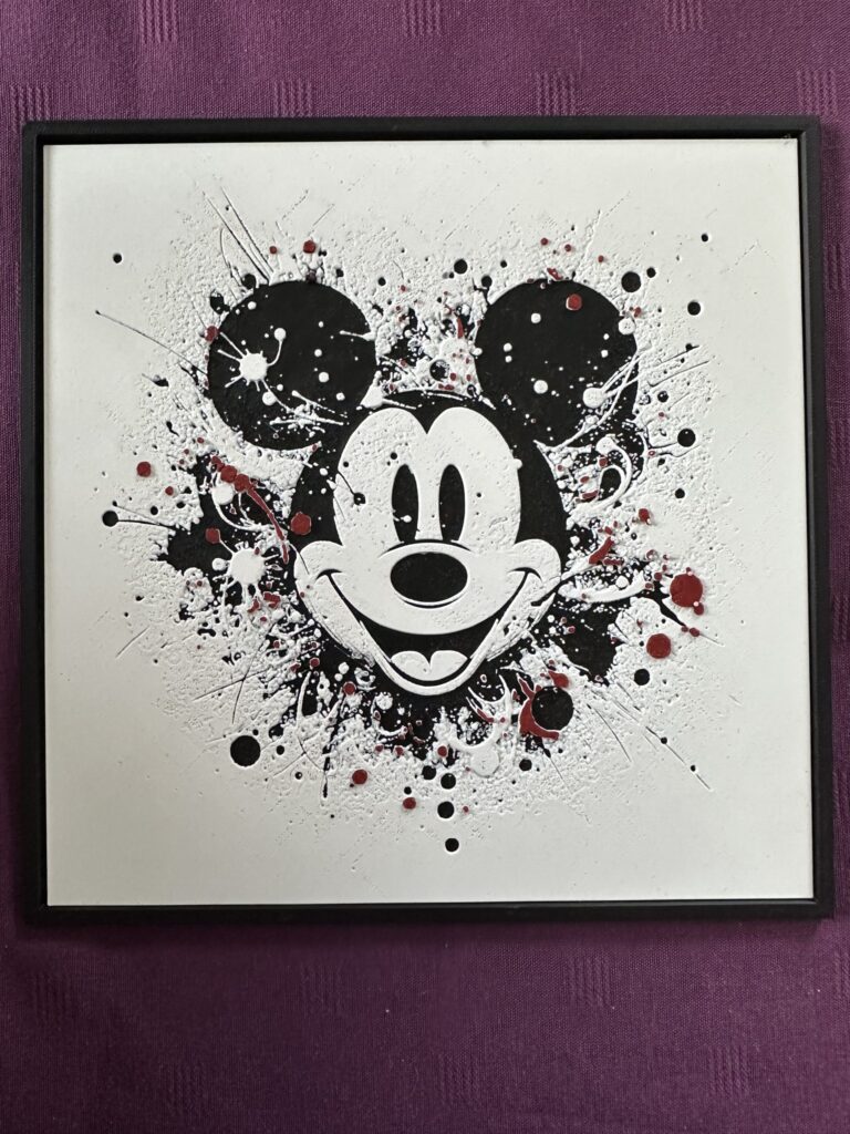 Tableau encadré Mickey style street art