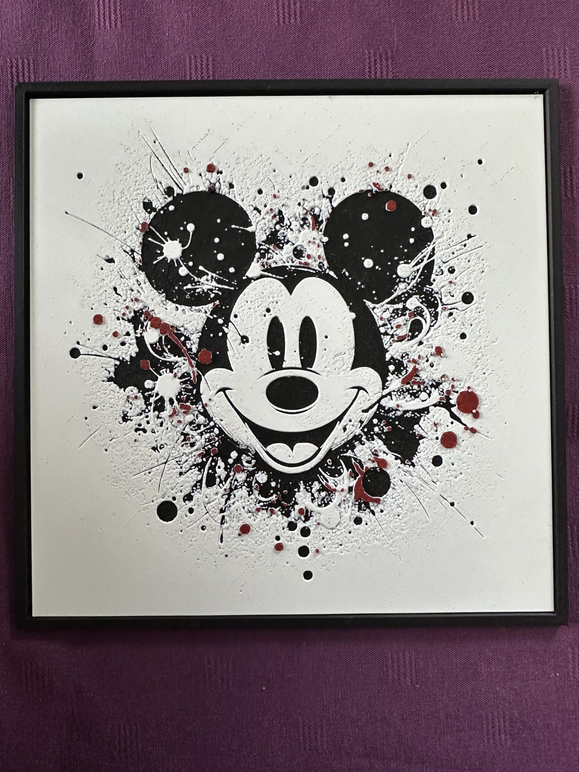 Tableau encadré Mickey style street art