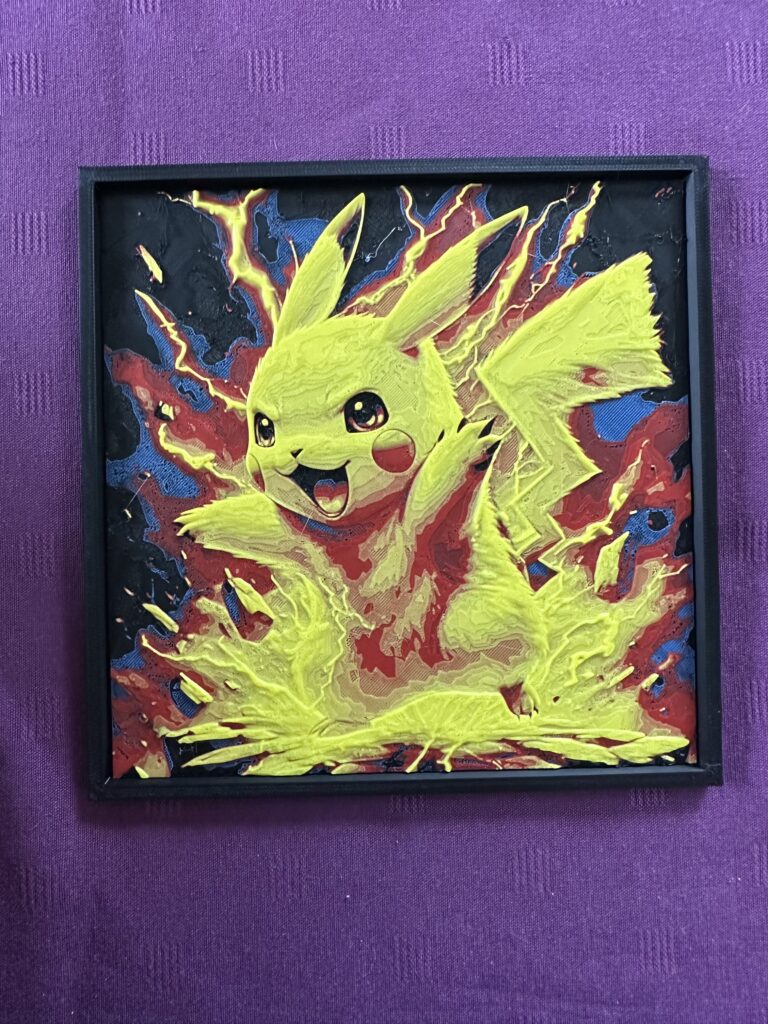 Tableau encadré Pikachu électrique